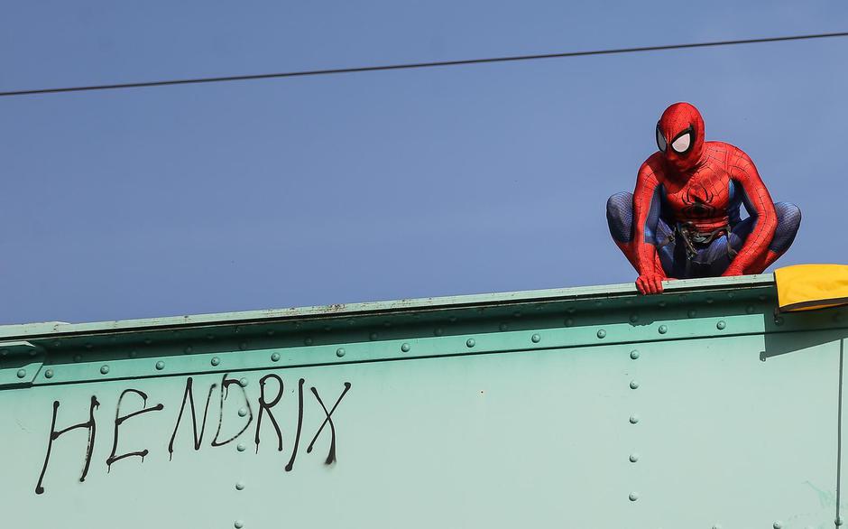 Zagreb: Ispod Hendrixovog mosta održano Spidey druženje u organizaciji vatrogasca Maximiliana Bindernagela  | Author: Zeljko Lukunic/PIXSELL