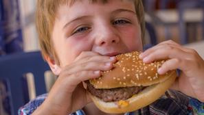 dječak brza hrana hamburger