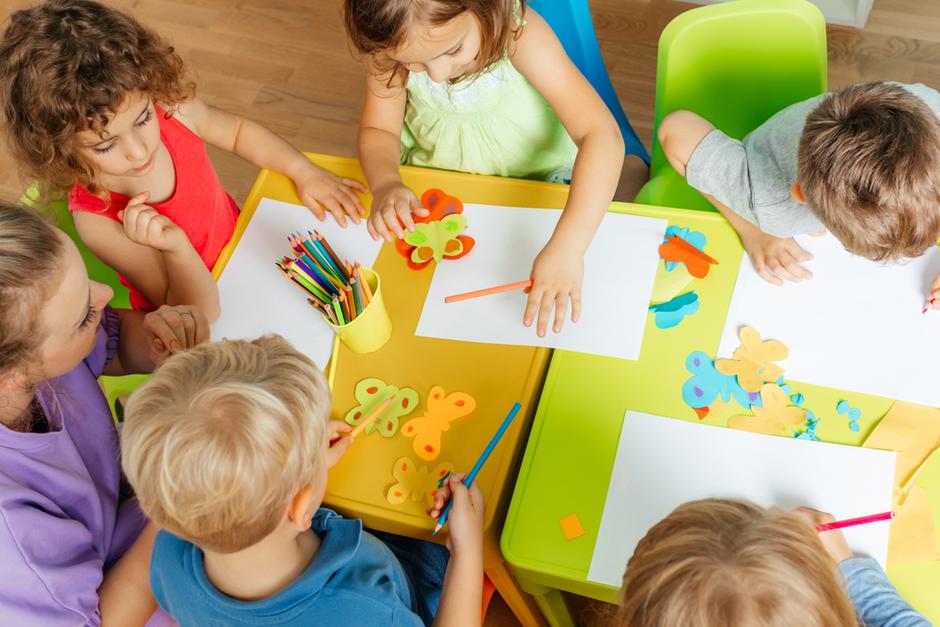Top,View,Kindergarten,Children,During,Art,Lesson | Author: Shutterstock
